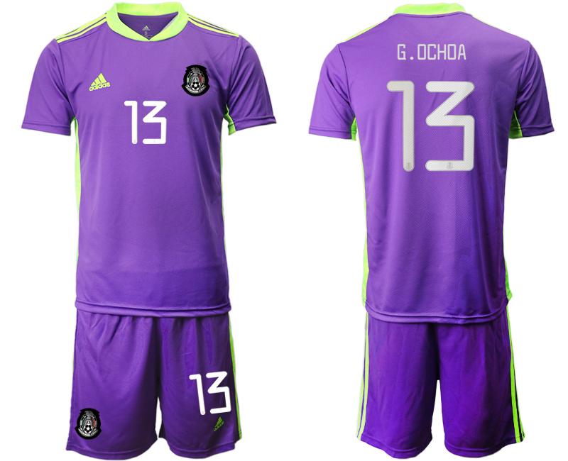 Men 2020-2021 Season National team Mexico goalkeeper purple #13 Soccer Jersey->mexico jersey->Soccer Country Jersey